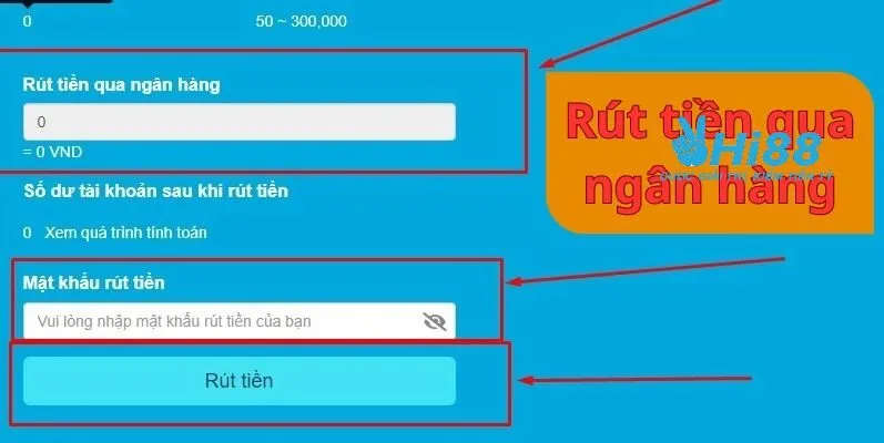 Rút Tiền Hi88 2 Giao diện thanh toán qua ngân hàng trên hệ thống Hi88
